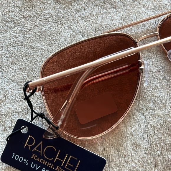Brand New Rachel Roy Aviator Sunglasses Mirrored Rose Gold Tone Rimless - Picture 6 of 16